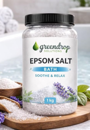 Epsom Bath Salt 1kg | Magnesium Sulphate Crystals | Pain Relief, Detox Bath, Foot Soak, Skin Care | Pure & Natural | No Chemicals